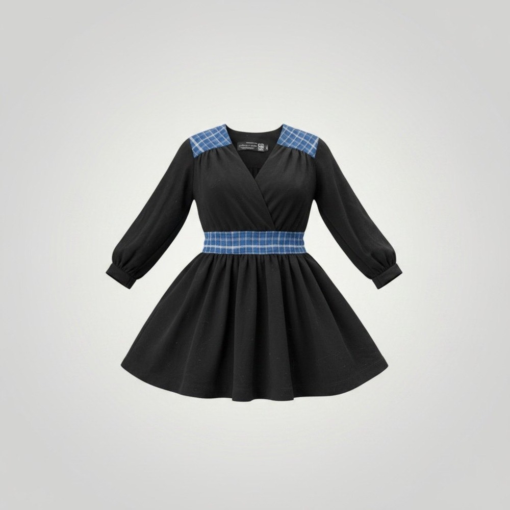 Zachary's Smile Barneys New York Vintage Top Women Small Black Blue Plaid Indie